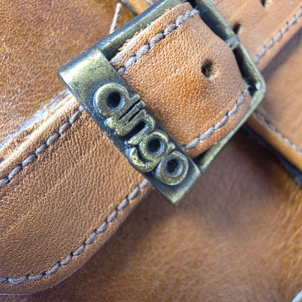 Dingo Leather Engineer Boots Mens 7.5 D Tan Brown Vibram Sole Vintage USA Good